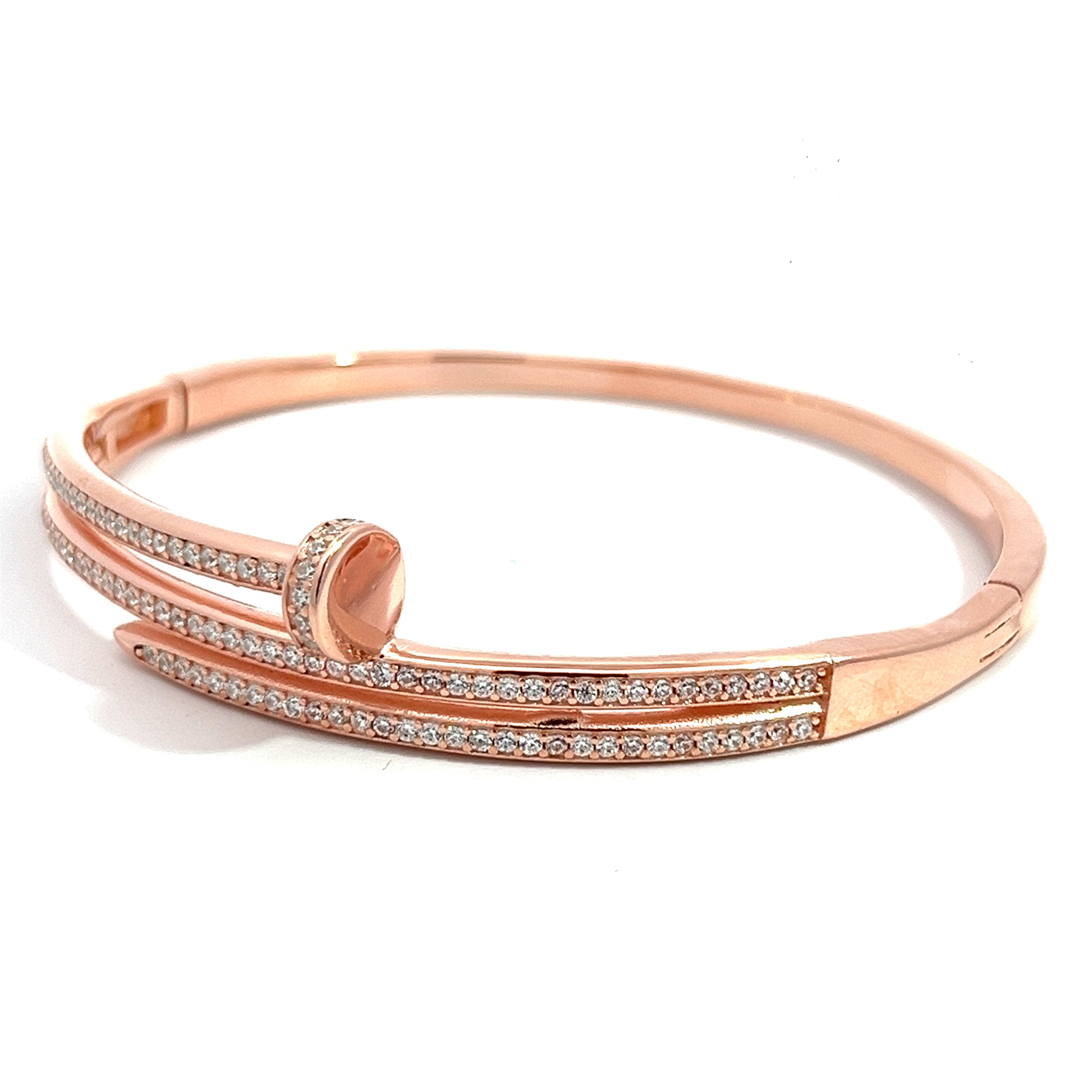 PurpleLuck- Rose Gold Nail Diamond Bracelet