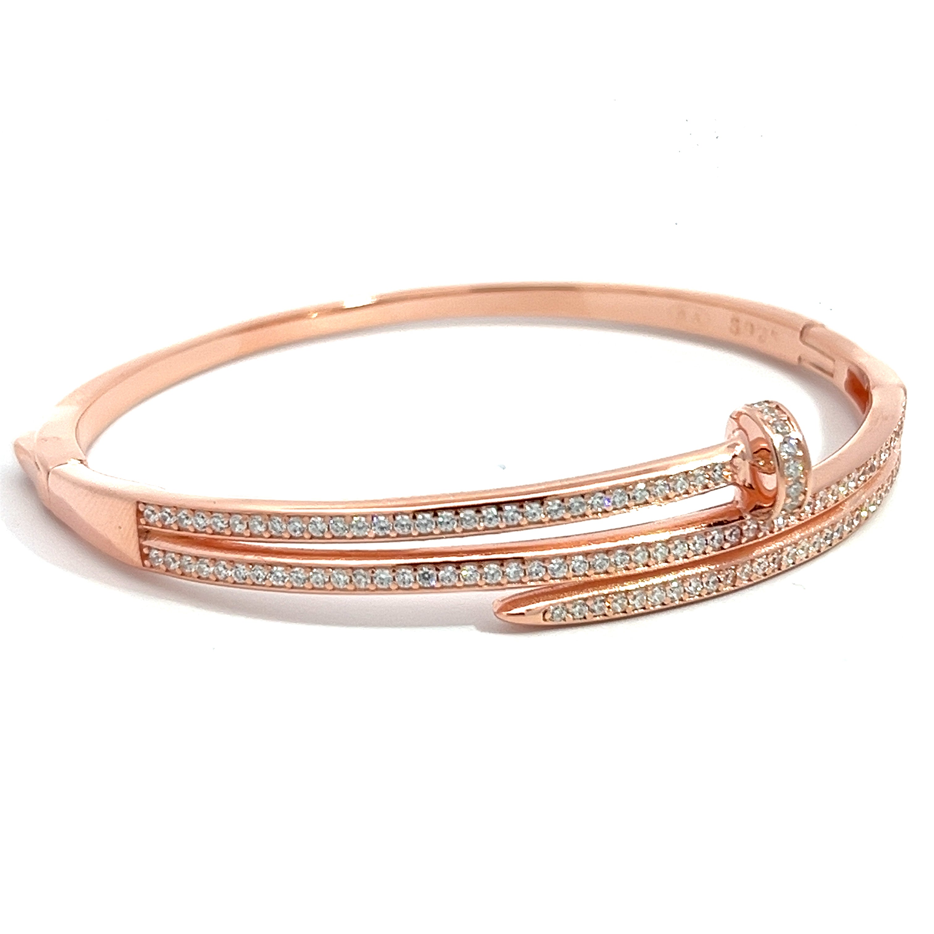 PurpleLuck- Rose Gold Nail Diamond Bracelet