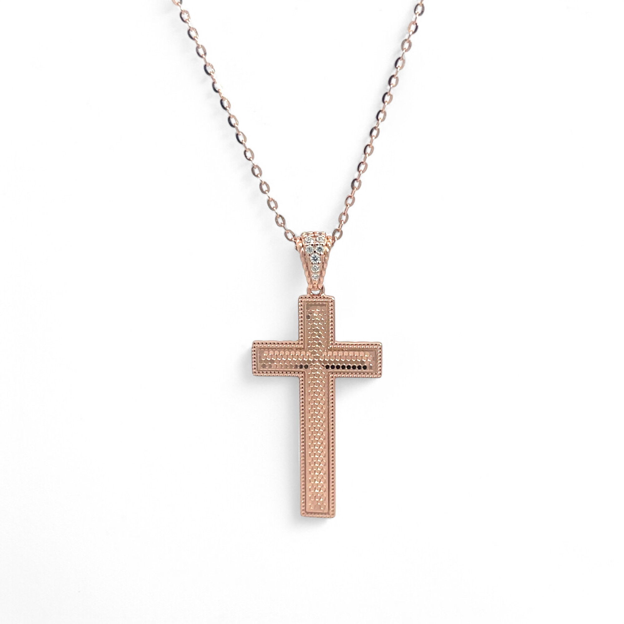 PurpleLuck Rose Gold Eternal Cross Pendant