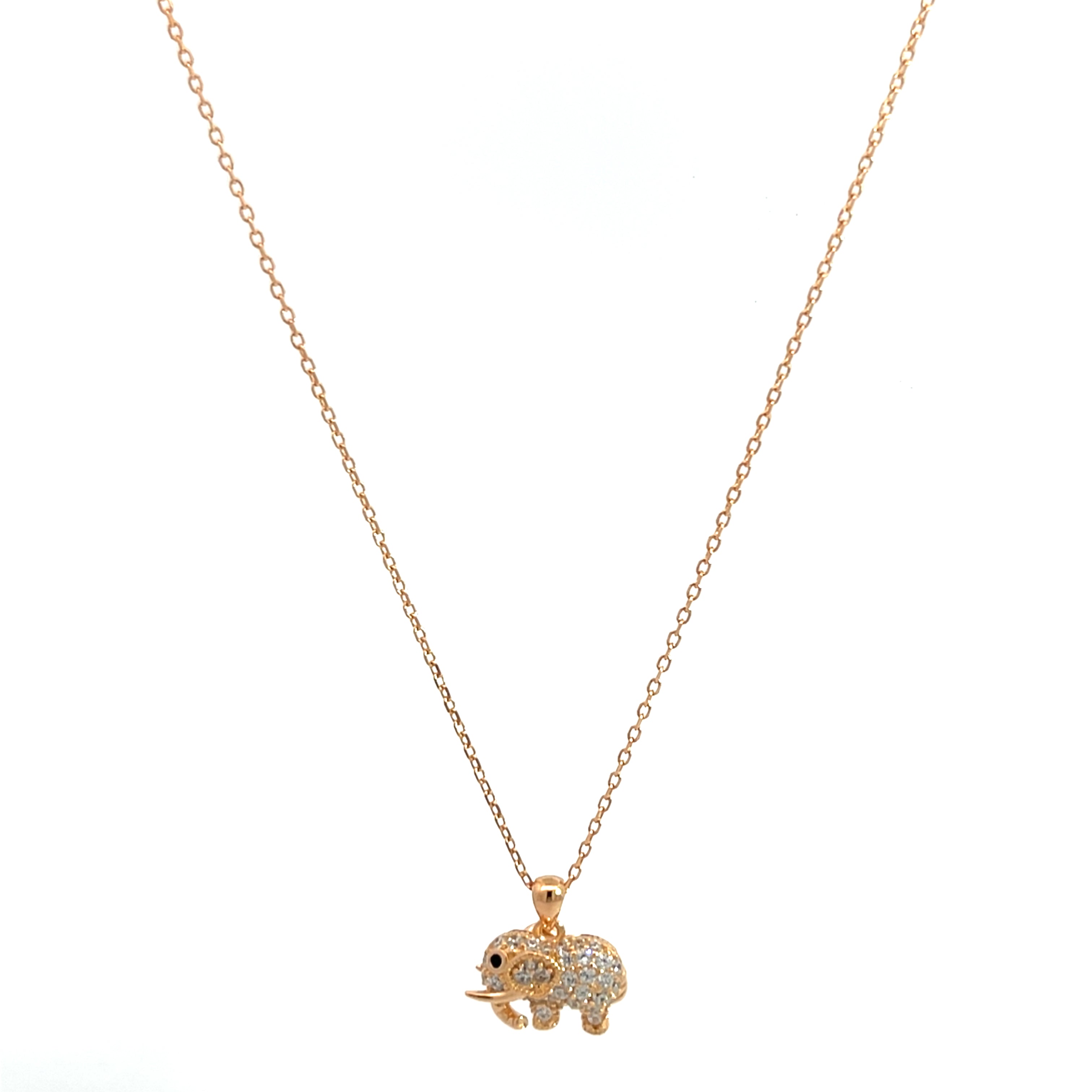 PurpleLuck - Charming Rose Gold Elephant  Pendant