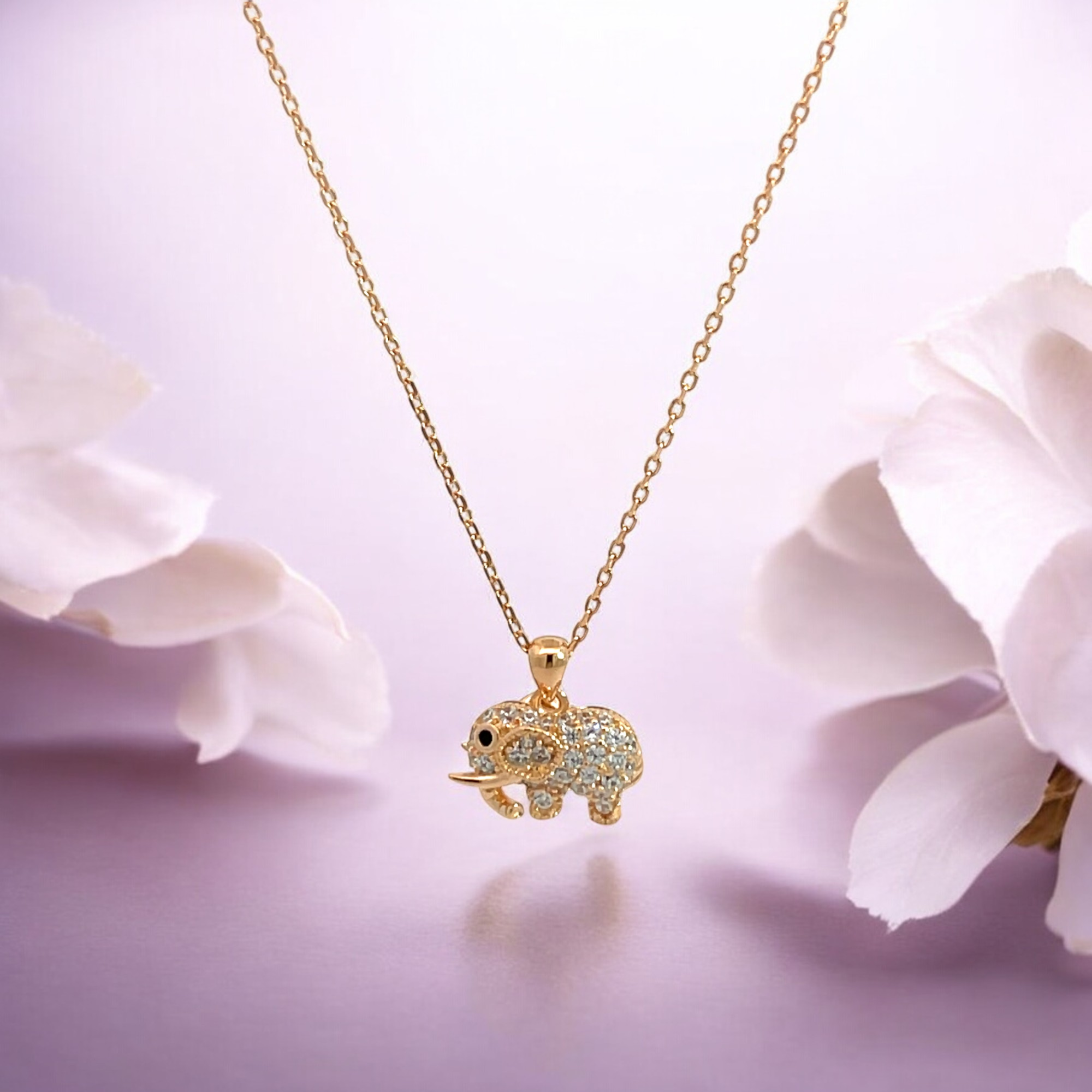 PurpleLuck - Charming Rose Gold Elephant  Pendant