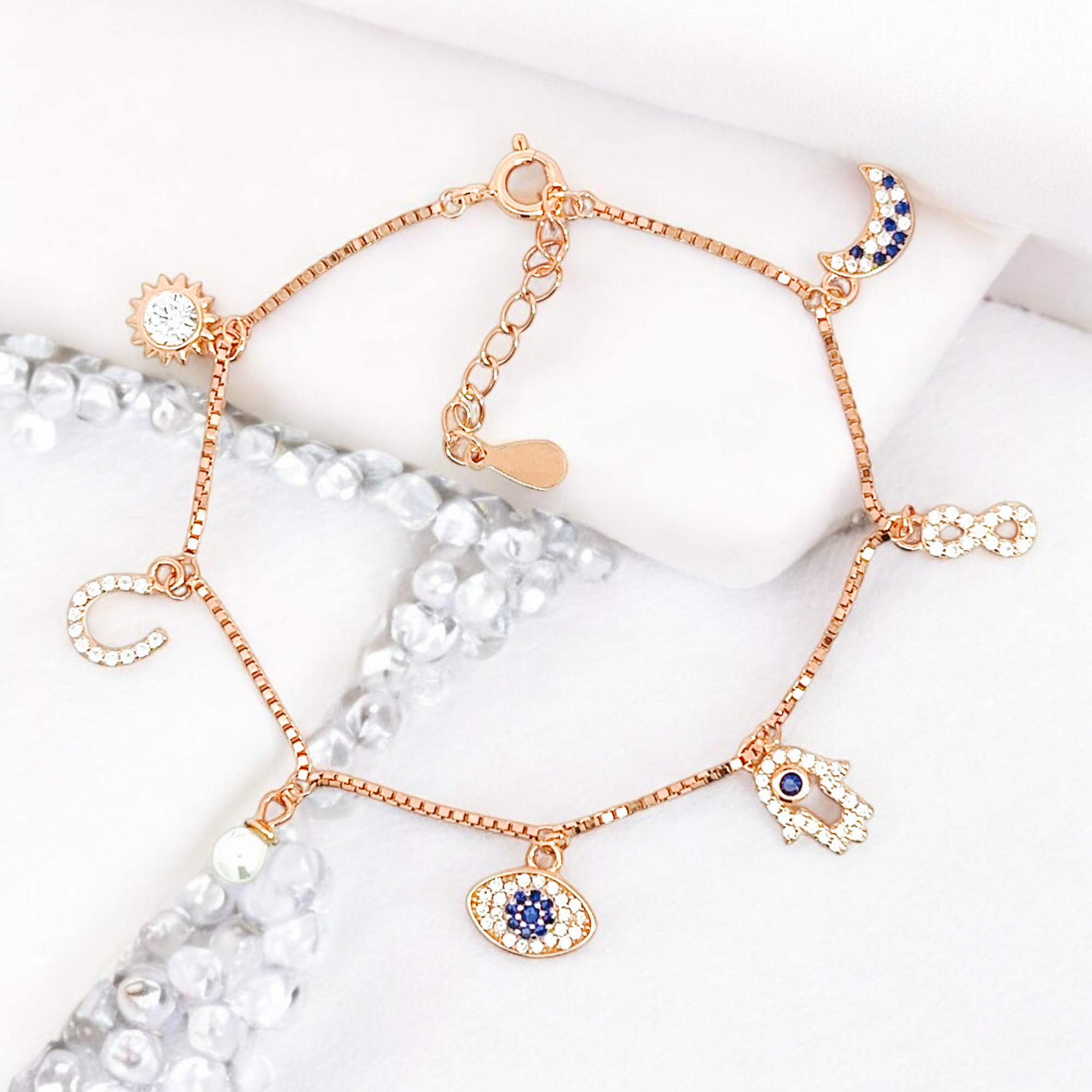 Purpleluck Lorene Rose Gold Charm Bracelet