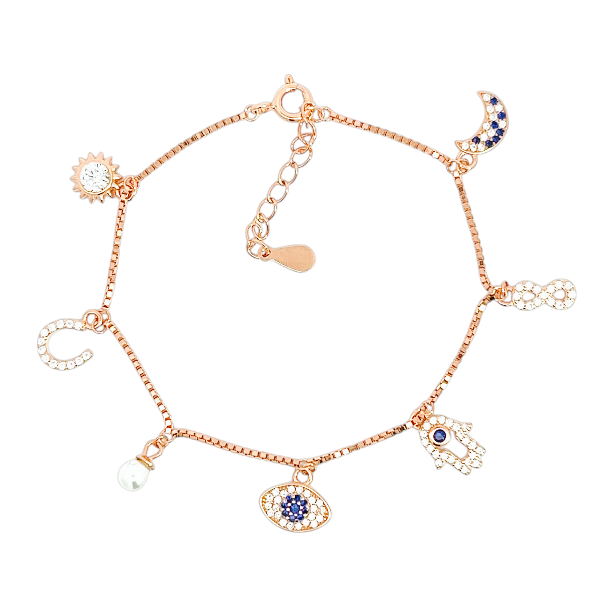 Purpleluck Lorene Rose Gold Charm Bracelet