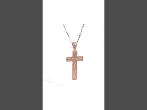 PurpleLuck Rose Gold Eternal Cross Pendant