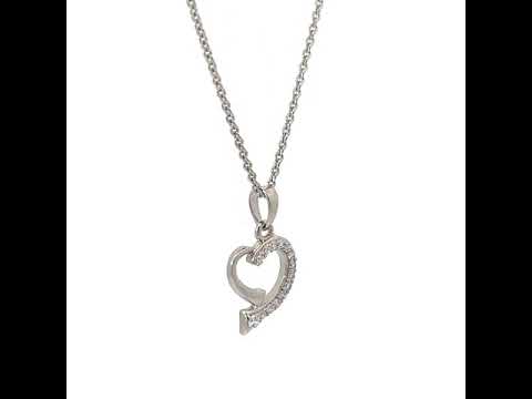 PurpleLuck Pageant Silver Heart Necklace