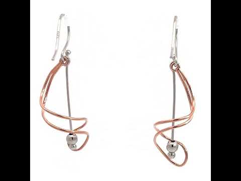 PurpleLuck- Serena Rose Gold and Silver Spiral Earrings