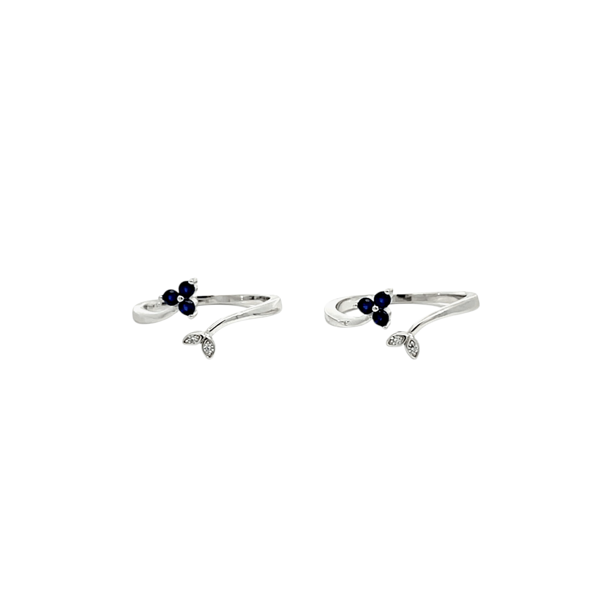 PurpleLuck Silver Tranquil Blue Toe Rings