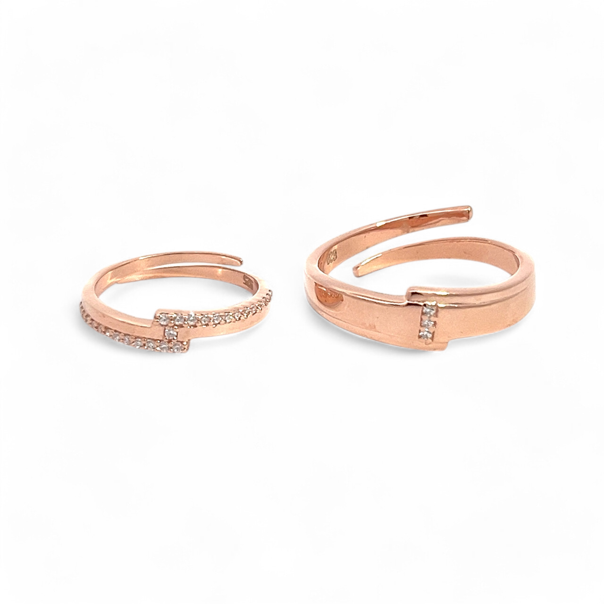 PurpleLuck Valentine Rose Gold Couple Rings