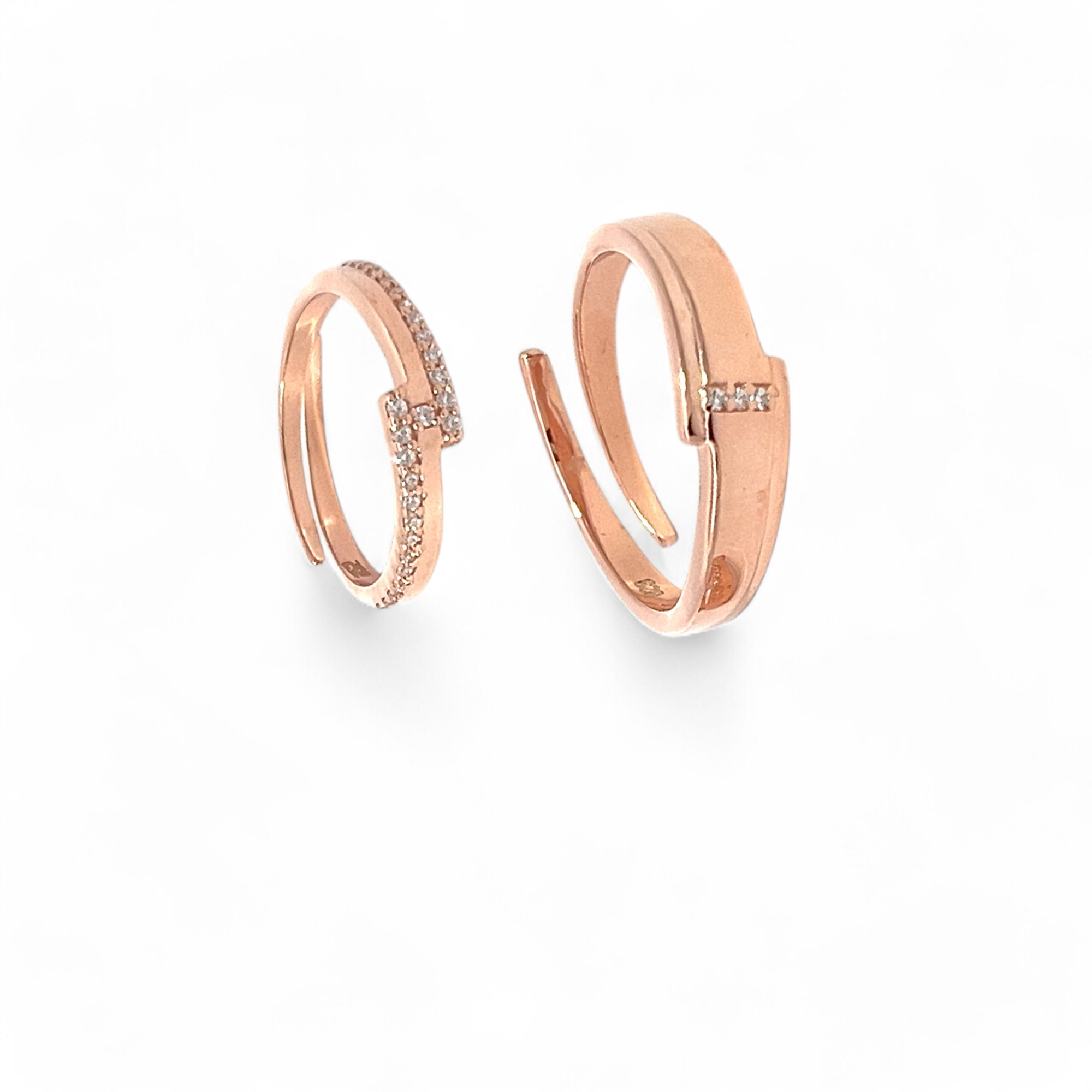 PurpleLuck Valentine Rose Gold Couple Rings