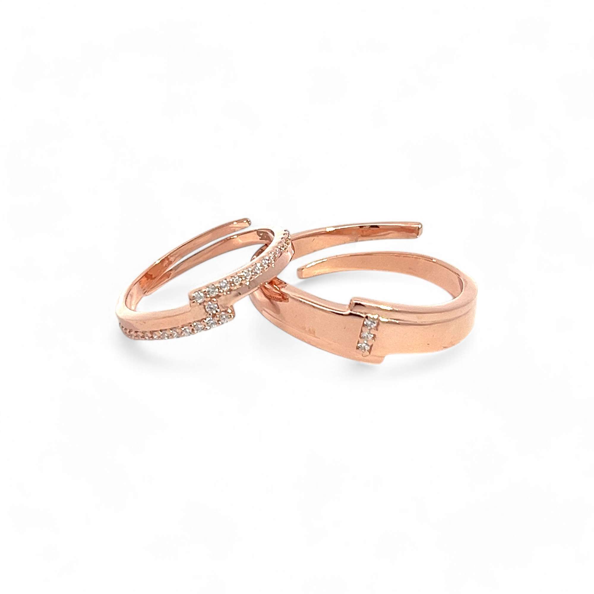 PurpleLuck Valentine Rose Gold Couple Rings